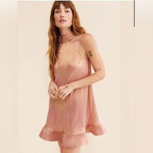 Elegant Champagne Halter Dress